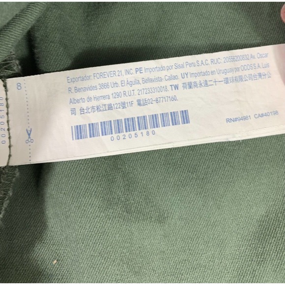 FOREVER 21 MIlitary Jacket Womens Small Green Snap Up Front Pockets Long Sleeve - Picture 7 of 7